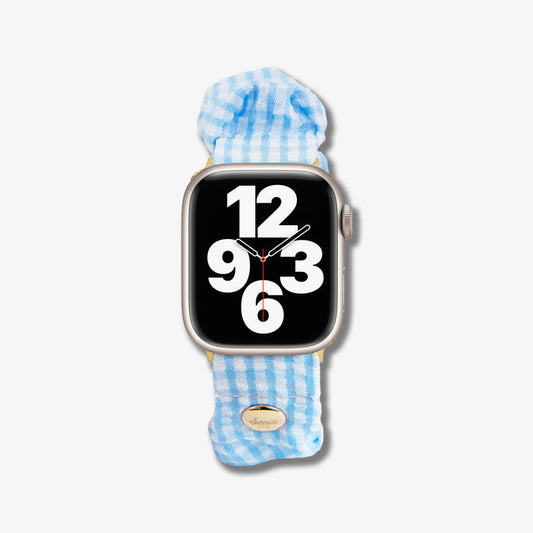 Scrunchie Apple Watch® Band - Seersucker Blue