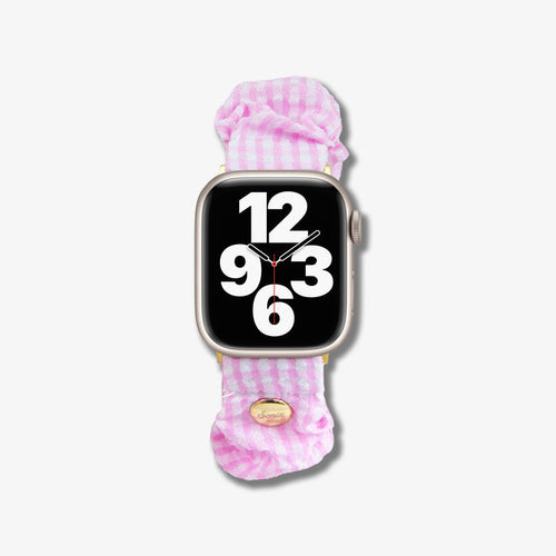 Scrunchie Apple Watch® Band - Seersucker Pink