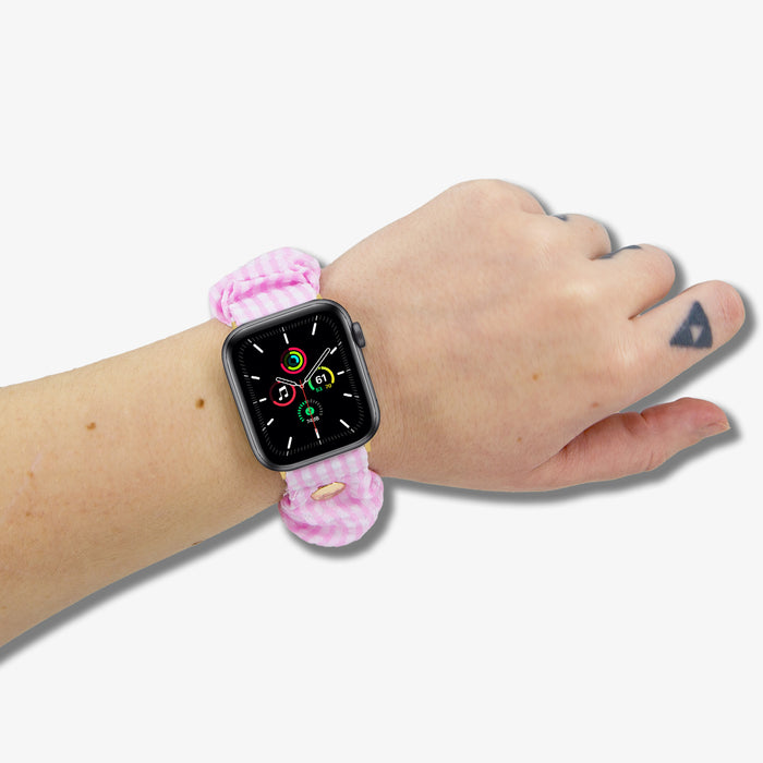 Scrunchie Apple Watch® Band - Seersucker Pink