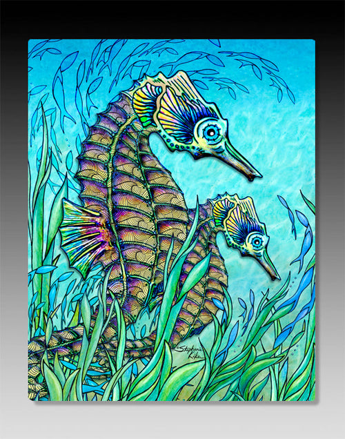 Seahorses Aluminum Wall Art