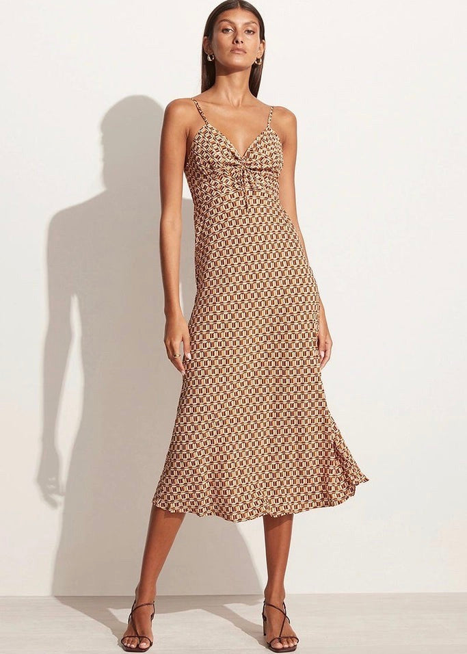 Shayna Dress (Del Camaron Print Tan)