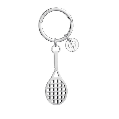Silver Tennis Keychain
