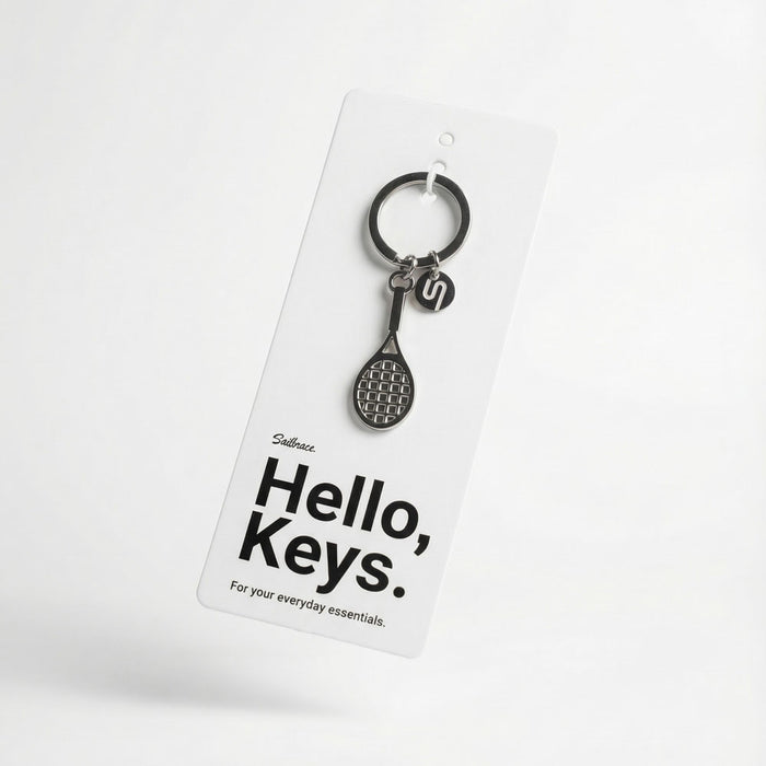 Silver Tennis Keychain