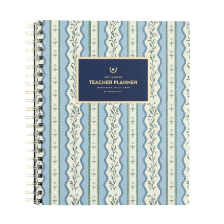 Simplified by Emily Ley Softcover Teacher Planner 2026-27 -Floral Stripe