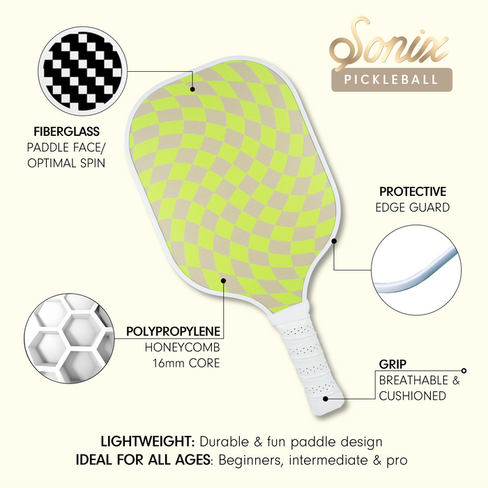 Single Pickleball Paddle - Checkmate Green