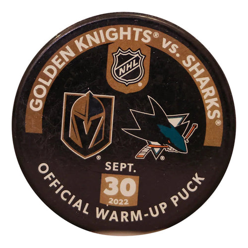 SJS vs. VGK Warm-Up Puck - 09/30/2022 - Vegas Team Store