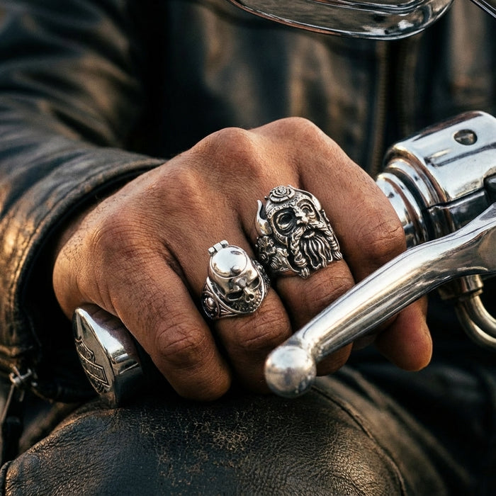 Skull Poison Ring – Sterling Silver Gothic Locket Memento Mori Poison Ring