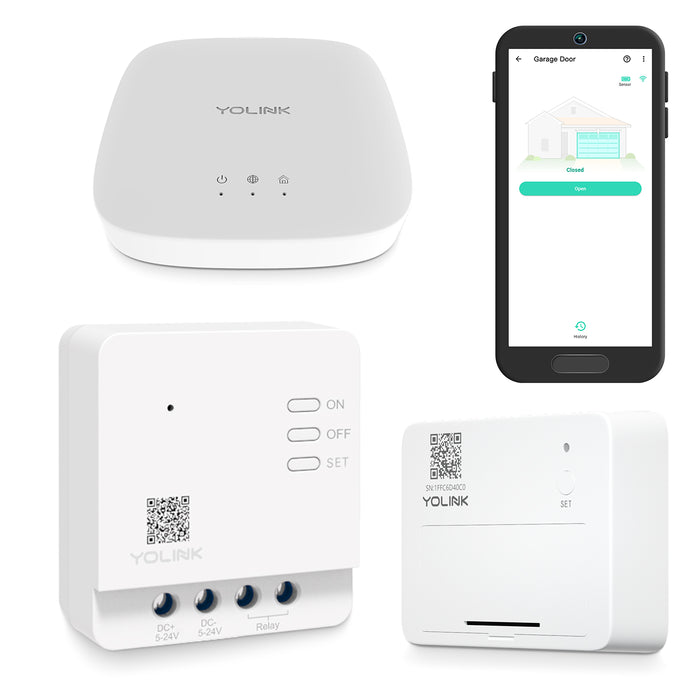 Smart Garage Door Kit 1 - Garage Door Controller, Door Sensor, YoLink Hub