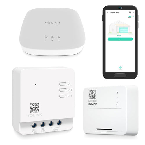 Smart Garage Door Kit 1 - Garage Door Controller, Door Sensor, YoLink Hub