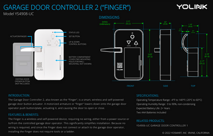 garage door controller 2 model ys4908-uc
