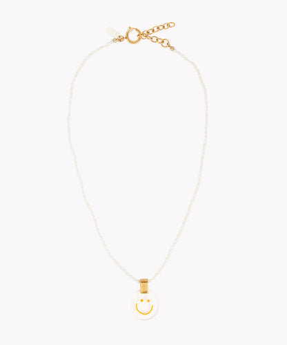 A gold-plated pendant necklace with a white pearl from the brand "WALD Berlin", inspired by the vibrant city of Berlin.