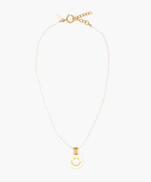 A gold-plated pendant necklace with a white pearl from the brand "WALD Berlin", inspired by the vibrant city of Berlin.