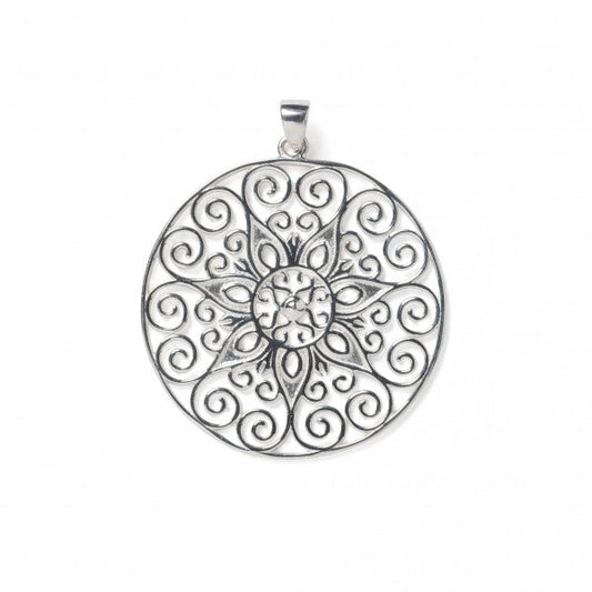 Southern Gates® Soleil Pendant Ornamental Series 36mm 925 sterling silver Designed and distributed in Charleston, SC   Details of ornate ironwork found in gates, grilles, and balconies throughout the South have inspired this timeless piece of jewelry.