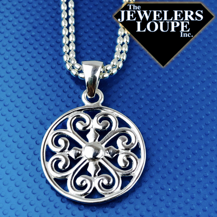Southern Gates Sterling Silver Scroll Heart Design Pendant