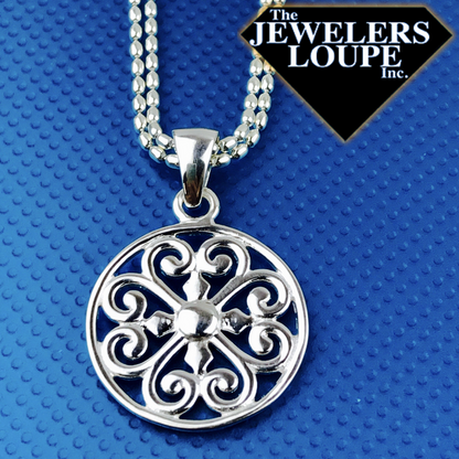Southern Gates Sterling Silver Scroll Heart Design Pendant