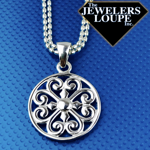 Southern Gates Sterling Silver Scroll Heart Design Pendant