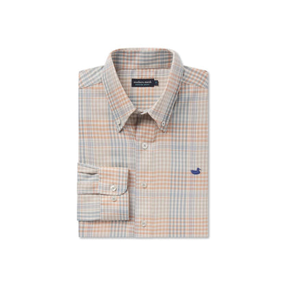 Southern Marsh Edgefield Windowpane Dress Shirt - Taupe/Sage