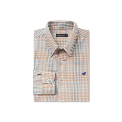 Southern Marsh Edgefield Windowpane Dress Shirt - Taupe/Sage