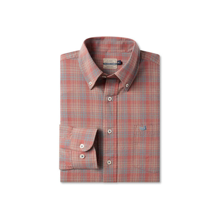 Southern Marsh Holly Ridge Washed Dress Shirt - Burnt Taupe & Sage
