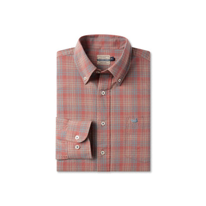 Southern Marsh Holly Ridge Washed Dress Shirt - Burnt Taupe & Sage