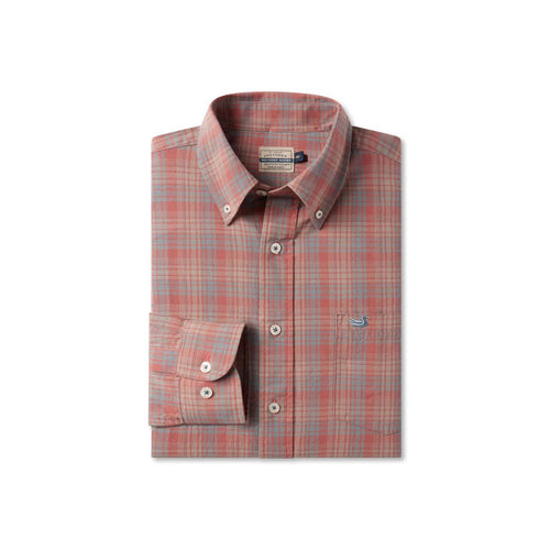 Southern Marsh Holly Ridge Washed Dress Shirt - Burnt Taupe & Sage