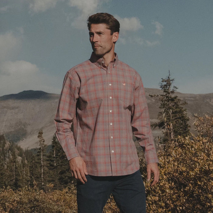 Southern Marsh Holly Ridge Washed Dress Shirt - Burnt Taupe & Sage