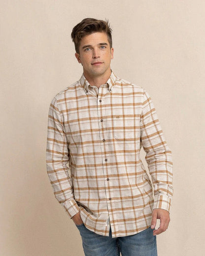 Southern Tide Botany Bay Plaid Sportshirt - Sand White