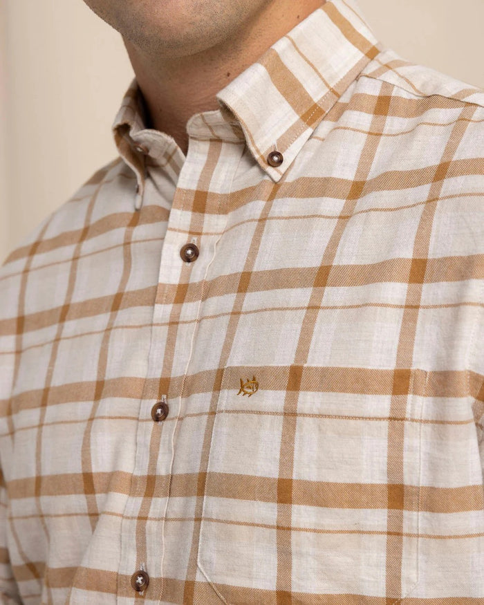 Southern Tide Botany Bay Plaid Sportshirt - Sand White