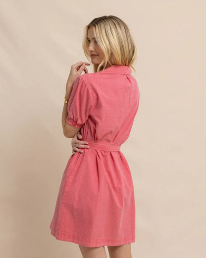 Southern Tide Calan Washed Seersucker Dress - Camelia Rose Pink