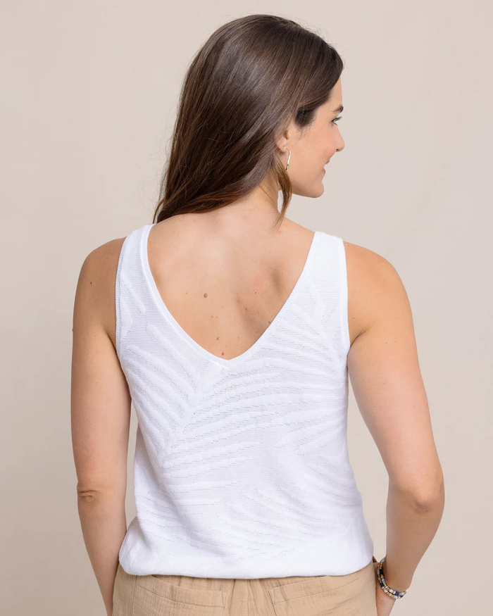 Southern Tide Hartley Jacquard Sweater Tank - Sand White