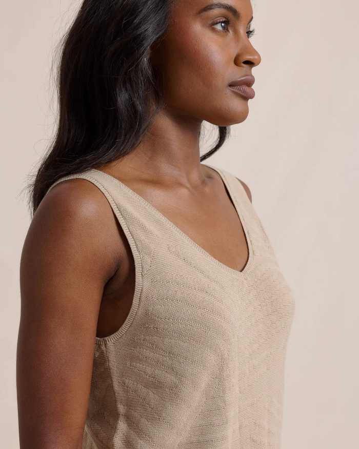 Southern Tide Hartley Jacquard Sweater Tank - Travertine