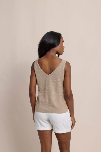 Southern Tide Hartley Jacquard Sweater Tank - Travertine