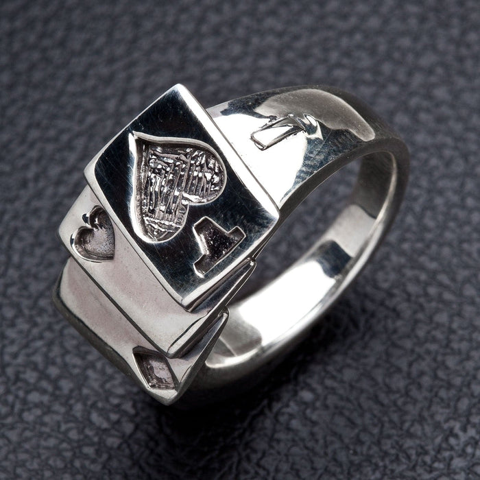 Spade Card Sterling Silver Men's Ring [3]