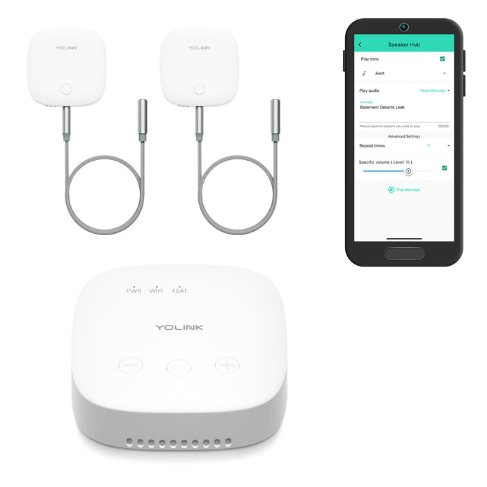 SpeakerHub & Two Water Leak Sensor 2 Starter Kit - YoLink
