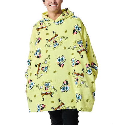 SpongeBob Squarepants - All-Over Print Yellow Long Sleeve Oversized Hoodie