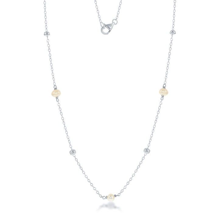 Sterling Silver 36" Freshwater Pearl Necklace