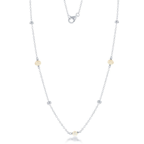 Sterling Silver 36" Freshwater Pearl Necklace