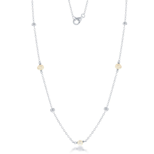Sterling Silver 36" Freshwater Pearl Necklace