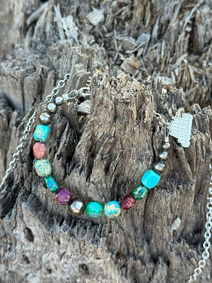 Authentic Jasper Turquoise Chain Bracelet