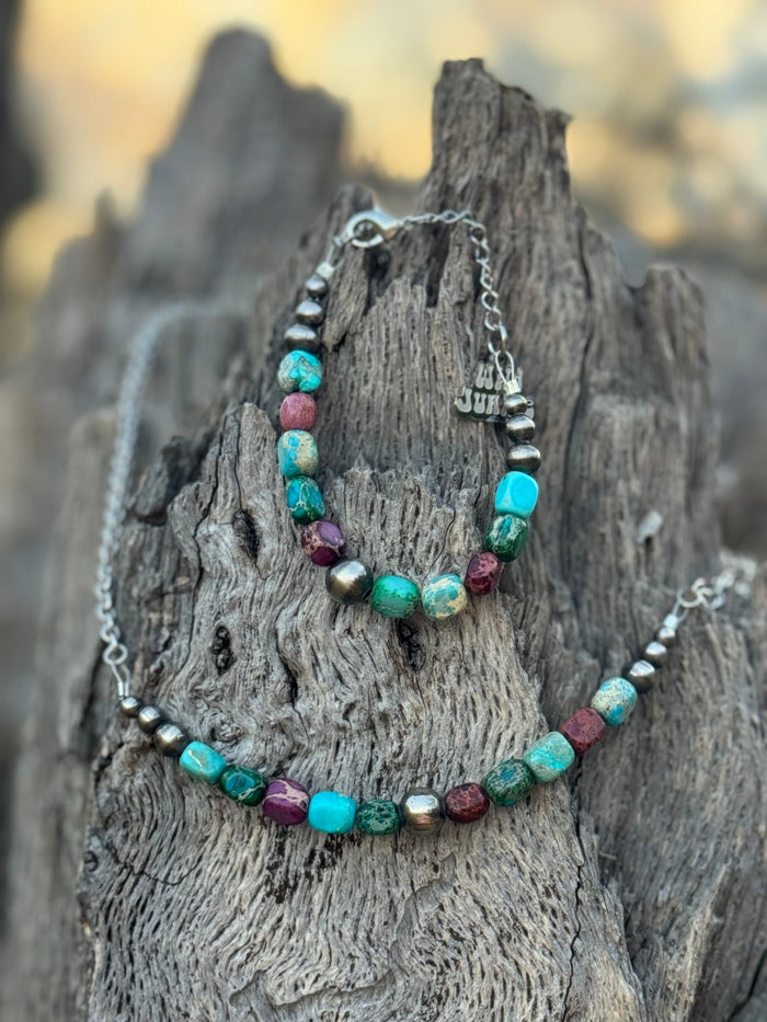 Authentic Jasper Turquoise Chain Bracelet