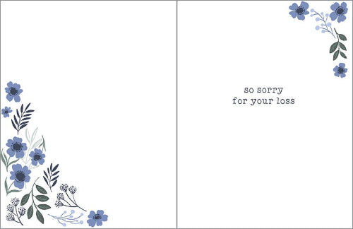 GINA B DESIGNS Sympathy Greeting Card - Deepest Blue Flowers