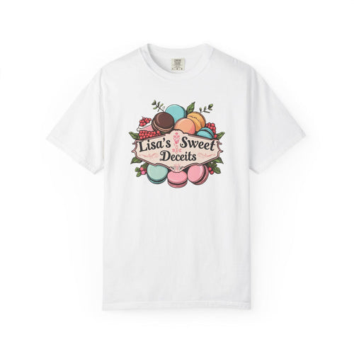 T-Shirt — "Lisa's Sweet Deceits" Macaron Bakery Graphic Tee