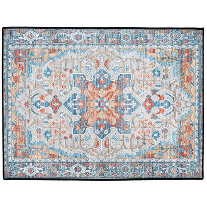 Tabriz Persian Indoor/Outdoor Floor Mat Powder Blue Terracotta