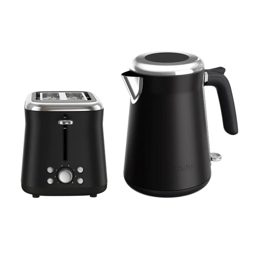 Tefal Collection Toaster 2-slice and Kettle Black Bundle