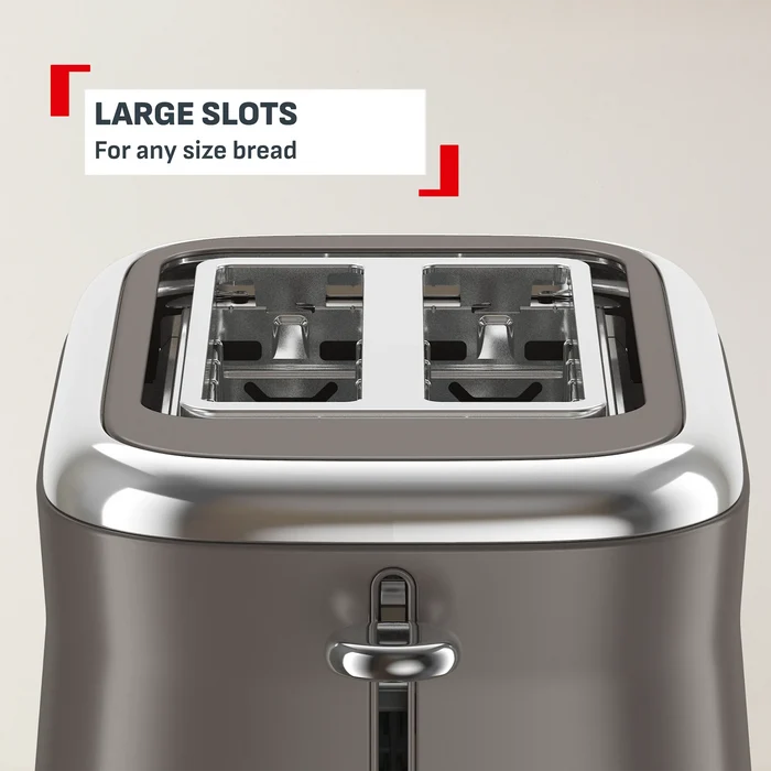 Tefal Collection Toaster 2-slice and Kettle Grey Pewter Bundle