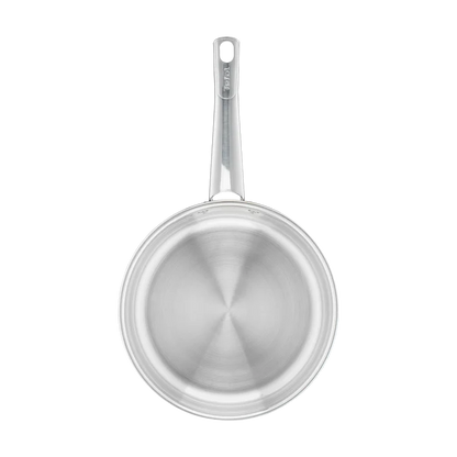 Tefal Cook Eat Induction Uncoated Stainless Steel Frypan 24cm top view interior uncoated surface