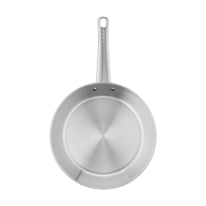 Tefal Cook Eat Induction Uncoated Stainless Steel Frypan 28cm top view interior uncoated surface