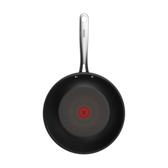Tefal Excellence+ Induction FusionCore Non-Stick Wok 28cm top inner coating view