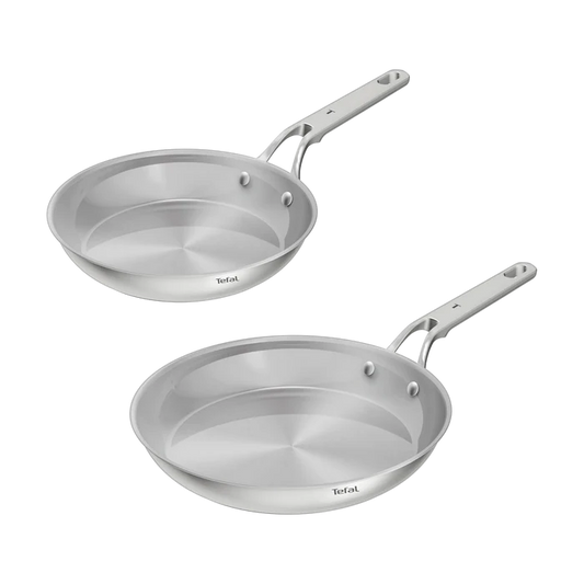 Tefal Extreme Induction Stainless Steel Uncoated Twin Pack Frypans 24/28cm
