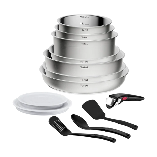Tefal Ingenio Emotion+ Induction Uncoated Stainless Steel 13pc Set